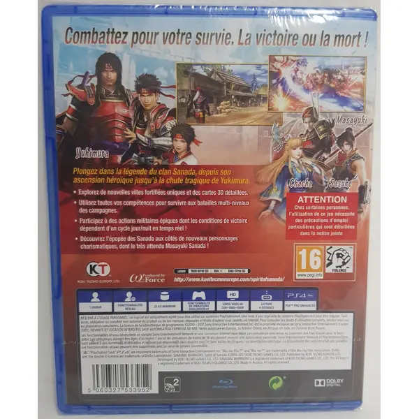 Samurai Warriors : Spirit of Sanada - PS4 - Neuf sous blister