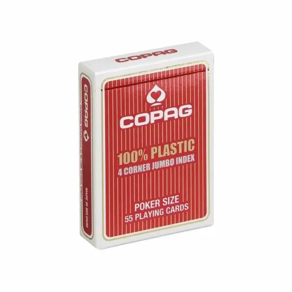 Copag - Jeu de 54 Cartes 100% plastique - Rouge
