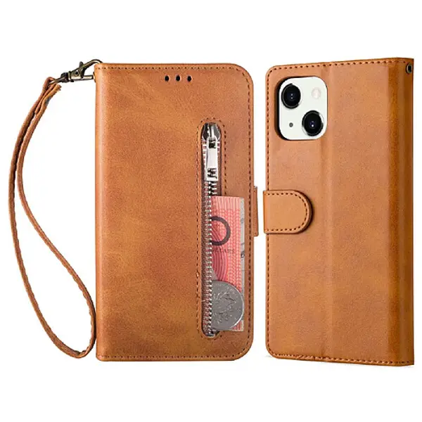 iPhone 13 mini Etui PU + TPU - Marron