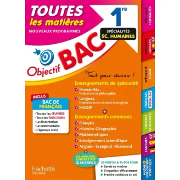 Objectif BAC 2025 - 1re Spécialités Sciences humaines Toutes les matières