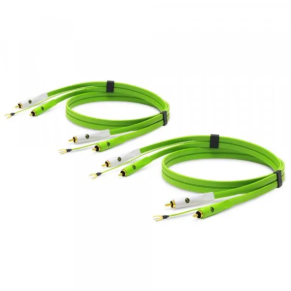Câble Stéréo RCA/RCA + Masse - La Paire - 1m