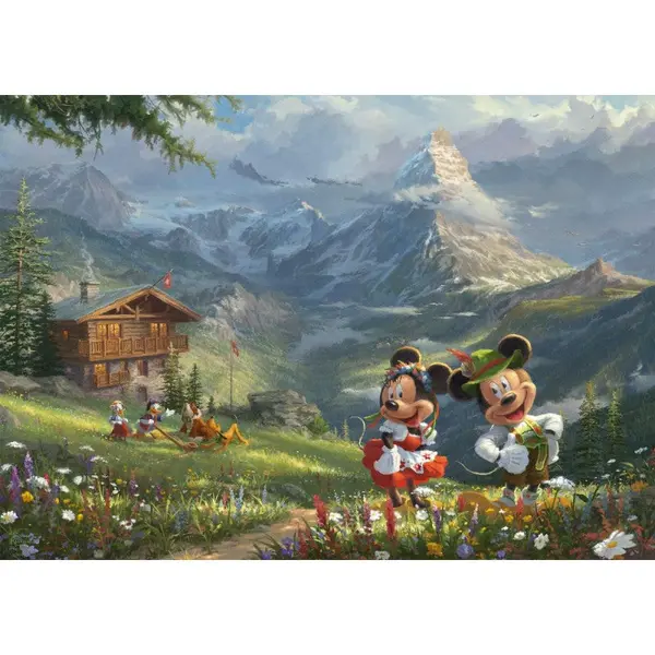Boîte abîmée - Puzzle Disney - Mickey Et Minnie Dans Les Alpes