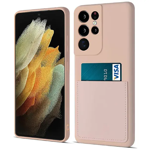Galaxy S21 Ultra Coque Silicone Carte - Rose