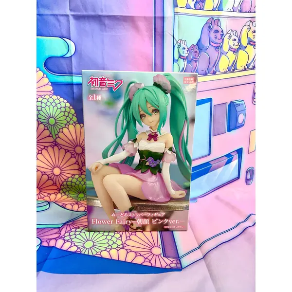 Figurine Hatsune Miku - Flower Fairy - Noodle Stopper Figure - Asagao, Pink ver. - FuRyu - 14cm - Neuve