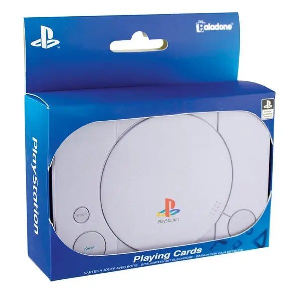 Jeu de cartes à jouer et boîte de rangement en métal - Paladone - Sony PlayStation 1 - PS1 - Neuf