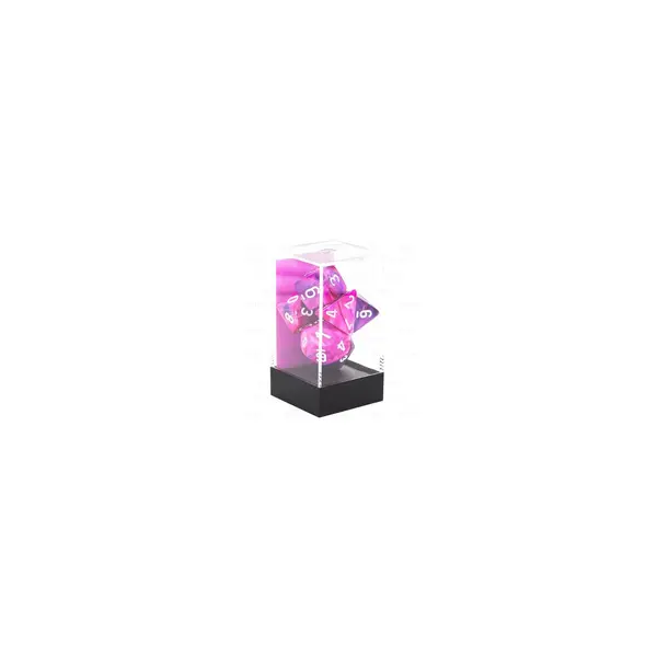 Set de 7 dés - FESTIVE - Violet/Blanc