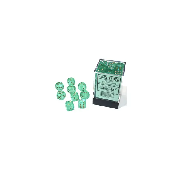 Set de 36 dés de 6 - LUMMINARY - Vert/Or