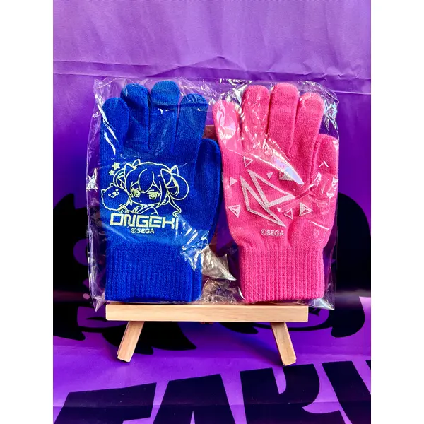 Gants - Chunithm & Ongeki - Bleu & Rose - Officiels - Taille Unique (lot de 2 Paires)