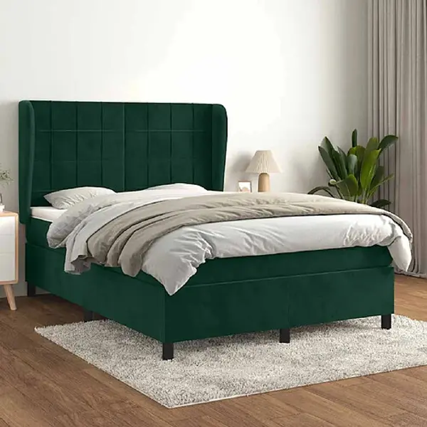 VIDAXL Sommier à lattes - Matelas à ressorts ensachés Vert foncé 140x200 cm
